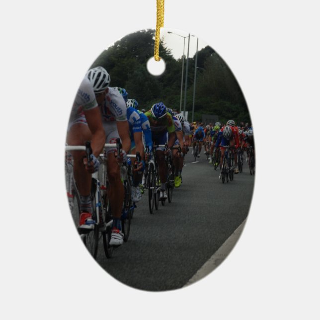 Cycling Ceramic Tree Decoration (Front)
