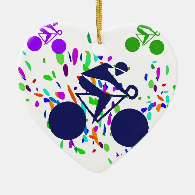 CYCLING CERAMIC TREE DECORATION (Front)