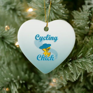 Cycling Chick #3 Ceramic Tree Decoration