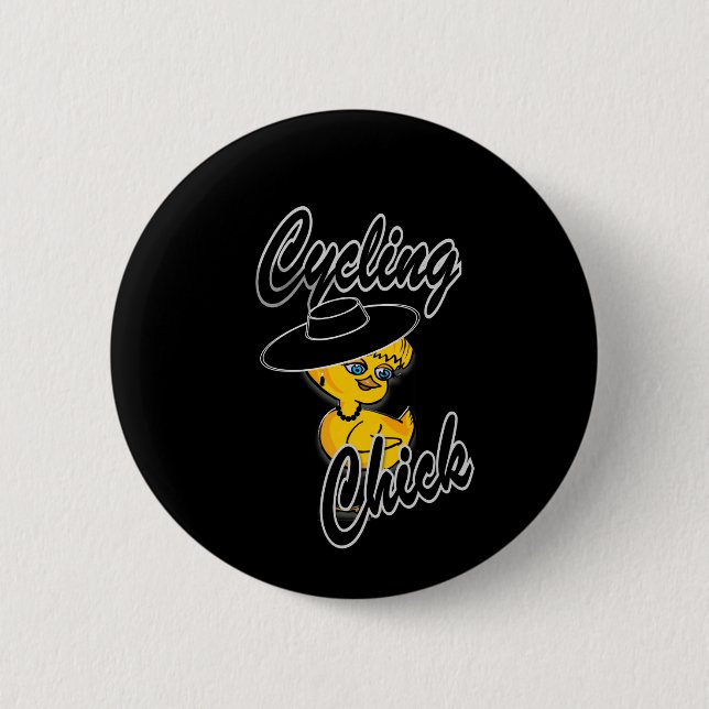 Cycling Chick #4 6 Cm Round Badge (Front)