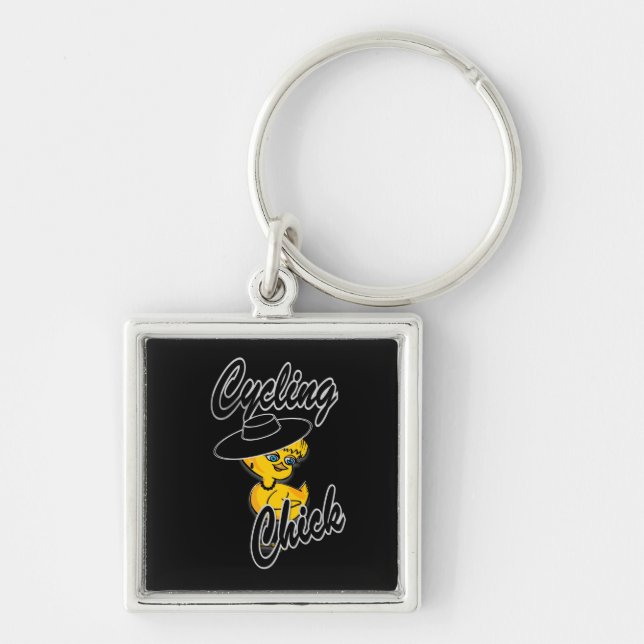 Cycling Chick #4 Key Ring (Front)