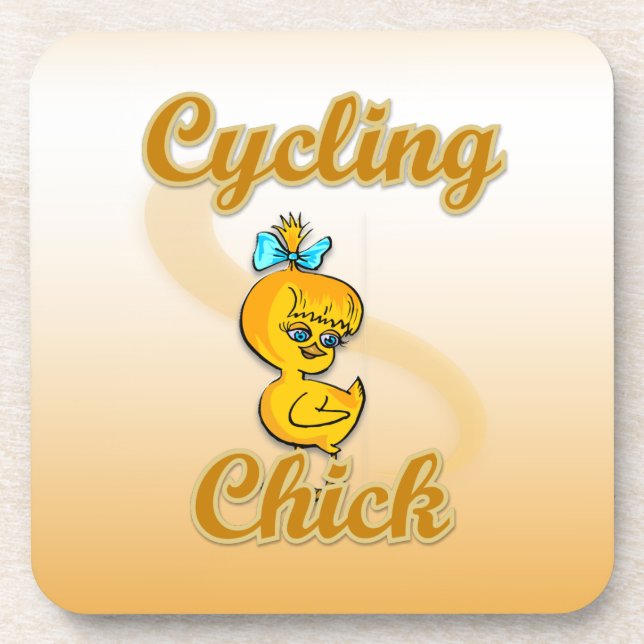 Cycling  Chick Coaster (Front)