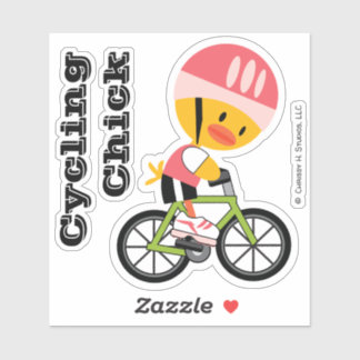 Cycling Chick Custom-Cut Vinyl Sticker
