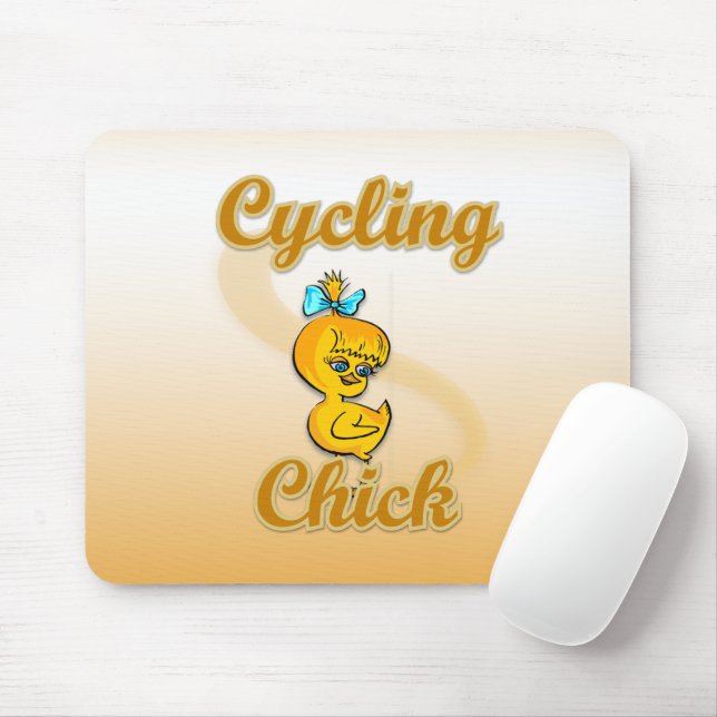 Cycling  Chick Mouse Mat (With Mouse)