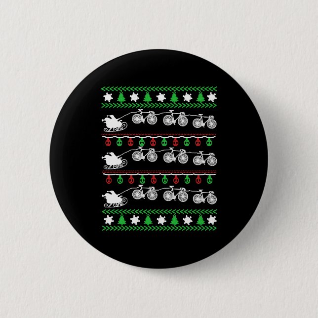 CYCLING CHRISTMAS 6 CM ROUND BADGE (Front)
