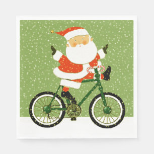 Cycling Christmas Biking Holiday Party Napkin