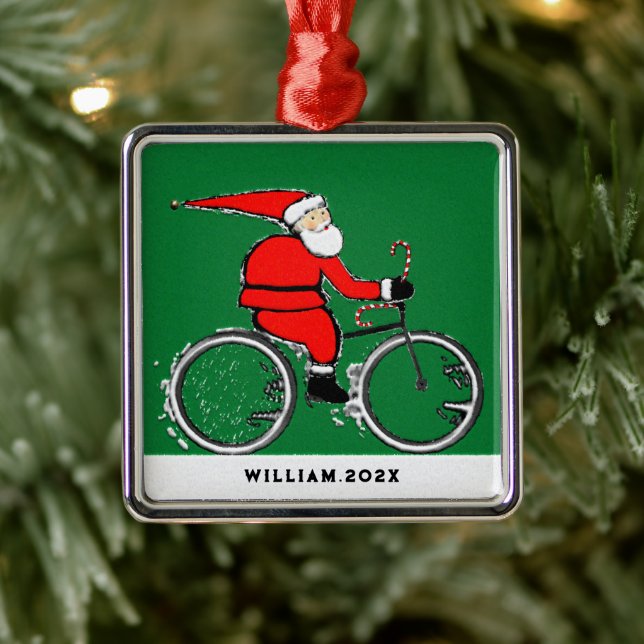 Cycling Christmas Collectable Metal Tree Decoration (Tree)