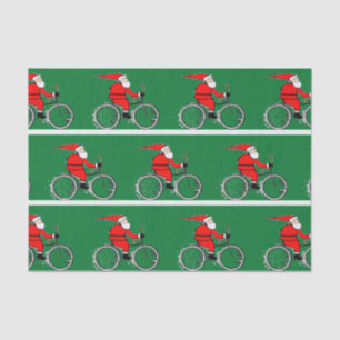 Cycling Christmas Holiday Biker Tissue Paper