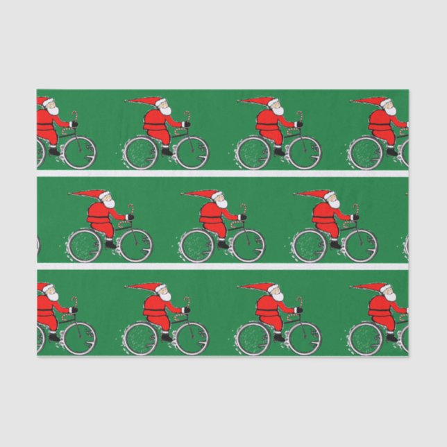 Cycling Christmas Holiday Biker Tissue Paper (Front)