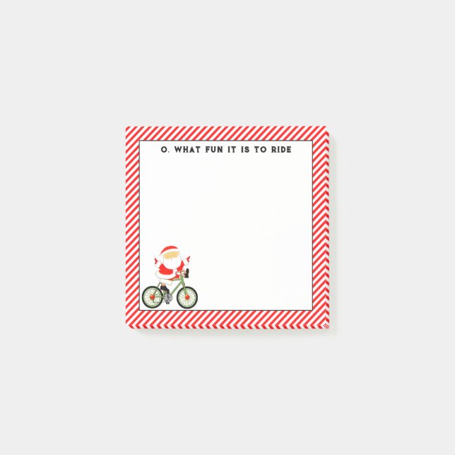 Cycling Christmas Holiday Gift Post-it Notes (Front)