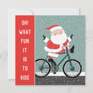 Cycling Christmas Holiday Greeting Card