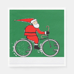 Cycling Christmas Holiday Party Napkin
