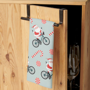 Cycling Christmas Kitchen Towel