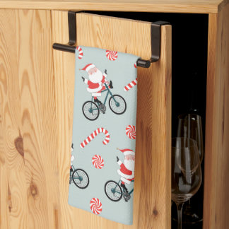 Cycling Christmas Kitchen Towel