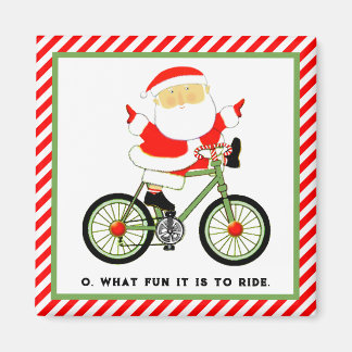 Cycling Christmas Stocking Stuffer Magnet