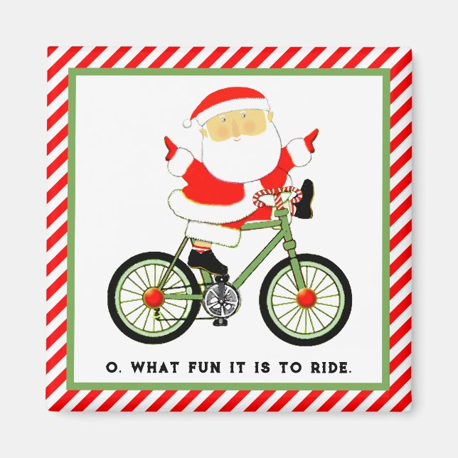 Cycling Christmas Stocking Stuffer Magnet (Front)