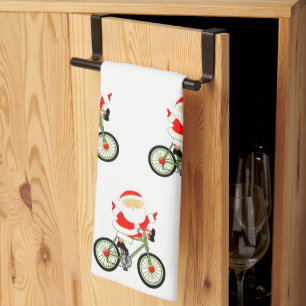 Cycling Christmas Tea Towel