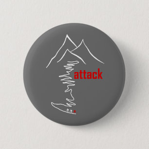 Cycling Climb, Attack 6 Cm Round Badge