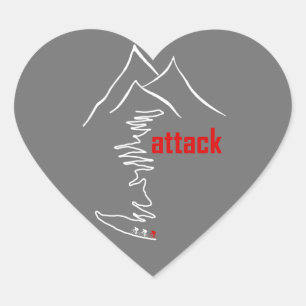 Cycling Climb, Attack Heart Sticker