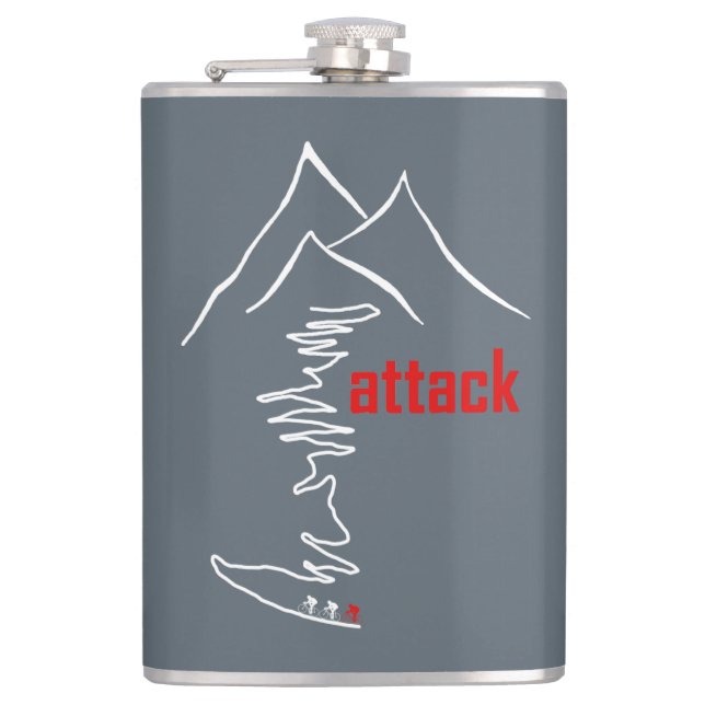 Cycling Climb, Attack Hip Flask (Front)