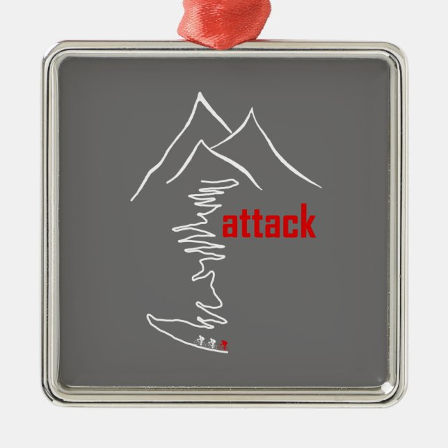 Cycling Climb, Attack Metal Tree Decoration (Front)