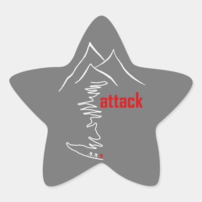 Cycling Climb, Attack Star Sticker (Front)