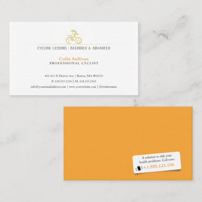 Cycling Coaching | Professional Cyclist Business Card (Front/Back)