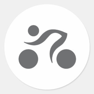 Cycling cool logo classic round sticker