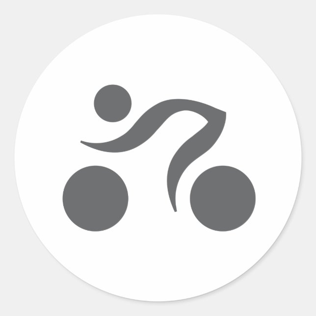 Cycling cool logo classic round sticker (Front)