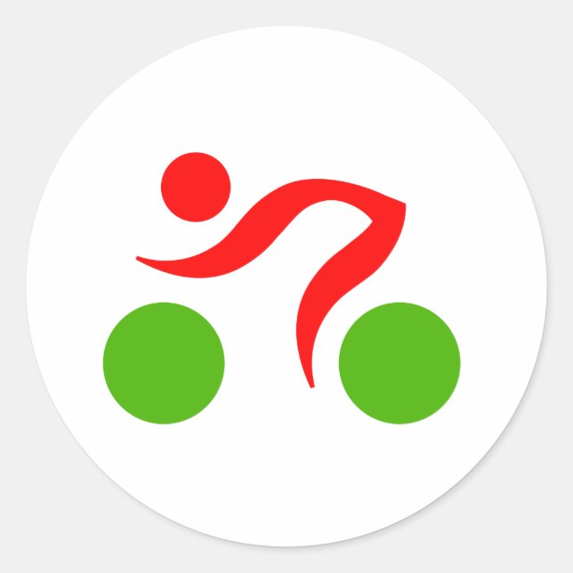 Cycling cool logo classic round sticker (Front)