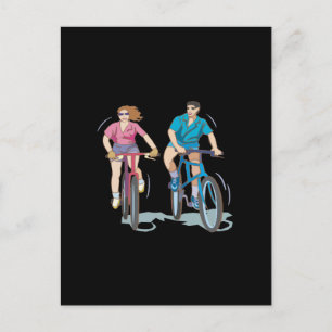 Cycling Couple Postcard
