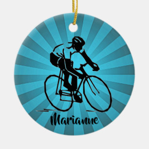 Cycling Cyclist Ceramic Ornament