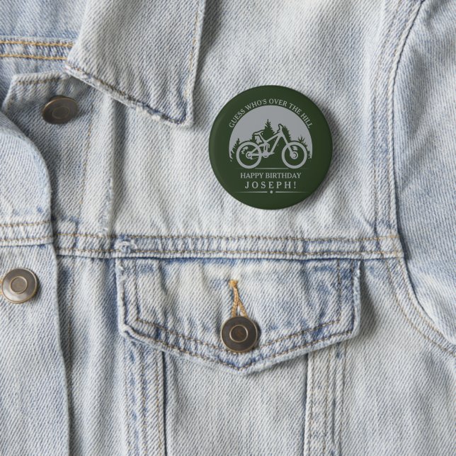 Cycling Cyclist Happy Birthday Personalised 6 Cm Round Badge (In Situ)