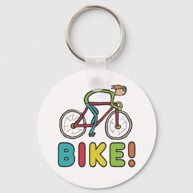 Cycling Cyclist Key Ring (Front)