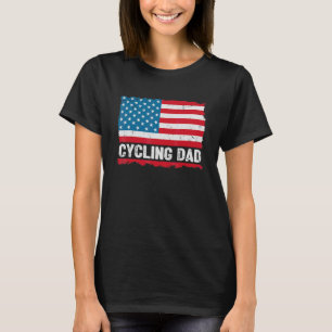 Cycling Dad America Us Flag Patriot Vintage T-Shirt