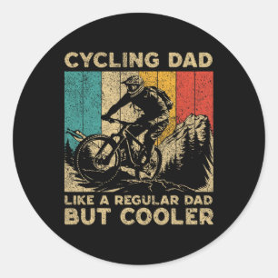 Cycling Dad Bicycle Riding Cyclist Dad Mens Classic Round Sticker
