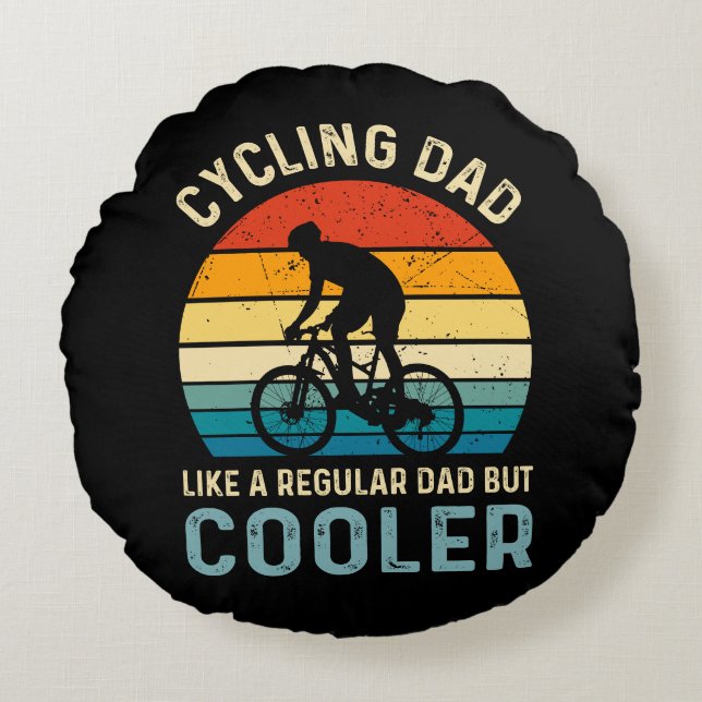 Cycling Dad | Cyclist | Cycologist | Adventure Round Cushion (Front)