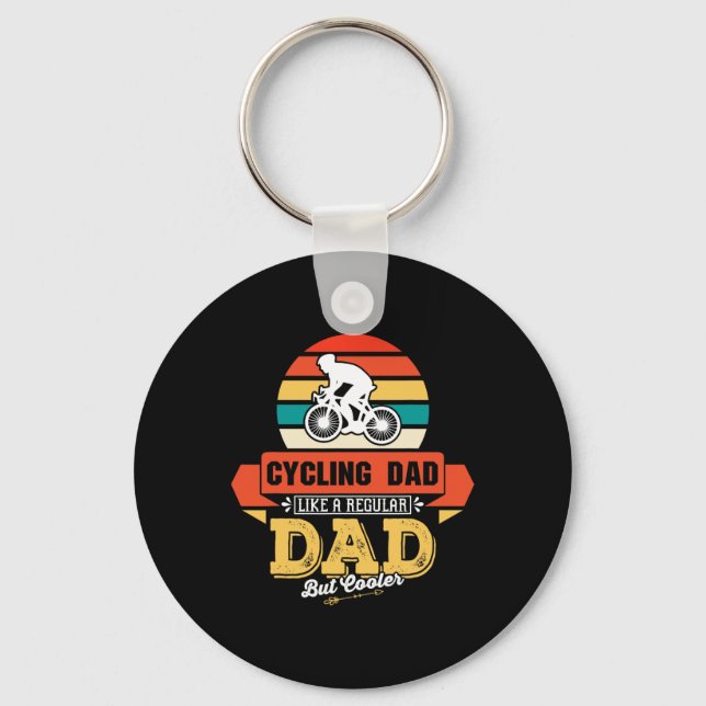 Cycling Dad Like A Regular Dad But Cooler Bicycle  Key Ring (Front)