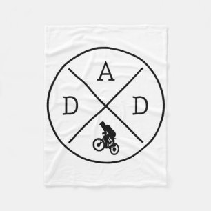 Cycling Dad Mountain Bike Bicycle Biking Father's Fleece Blanket