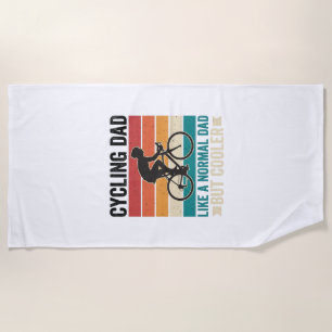 Cycling Dad Vintage Biker Father T-Shirt Design_1 Beach Towel