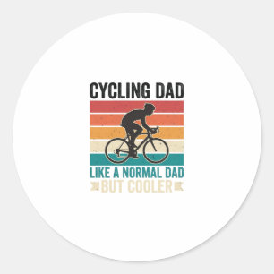 Cycling Dad Vintage Biker Father T-Shirt Design_1 Classic Round Sticker