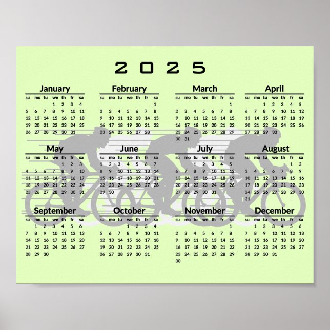 Cycling Design 2025 Calendar Poster (Front)