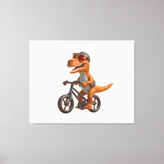 Cycling DINOSAUR  T-REX Canvas Print