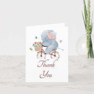 Cycling Elephant Thank You Card