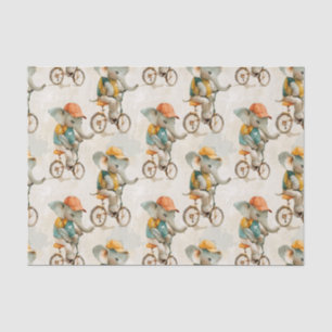 Cycling elephants tissue paper
