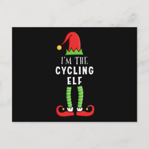 Cycling Elf Christmas Matching Family Gift Postcard