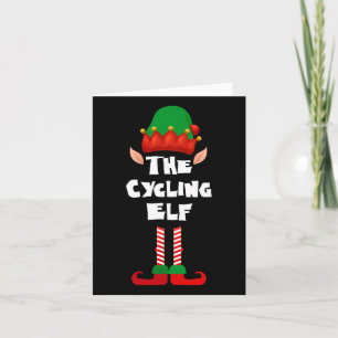 Cycling Elf Matching Family Group Christmas Party Card