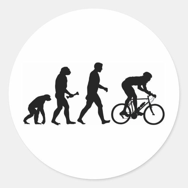 Cycling Evolution Classic Round Sticker (Front)
