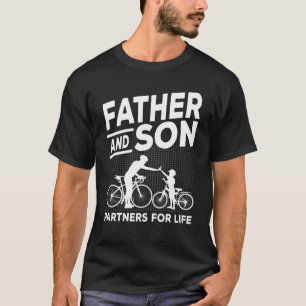 Cycling Father and Son Bicycle Riding Dad and Boy  T-Shirt