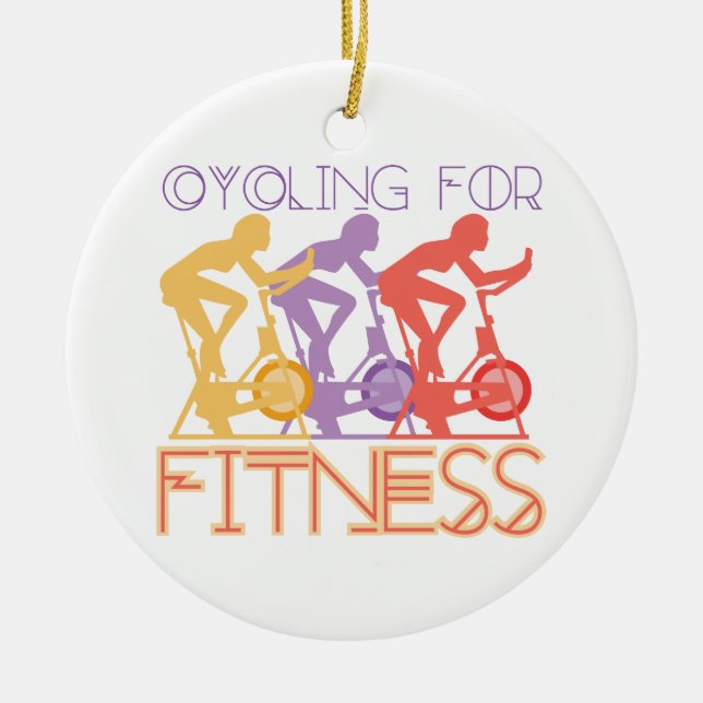 Cycling Fitness Ceramic Tree Decoration (Front)